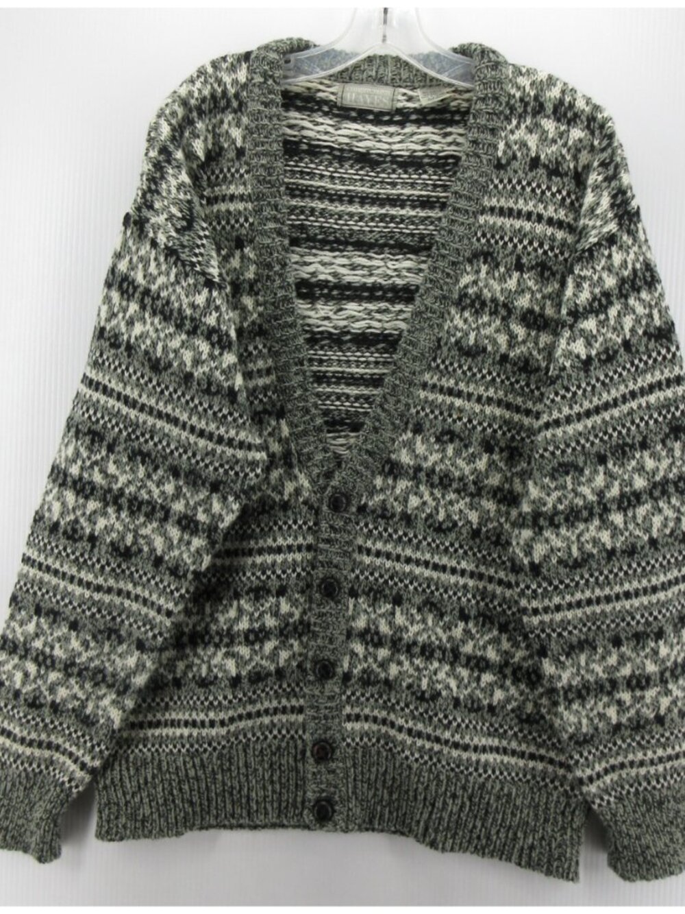 VINTAGE Christopher Hayes Sweater Large Wool Cardigan Nordic Grunge *